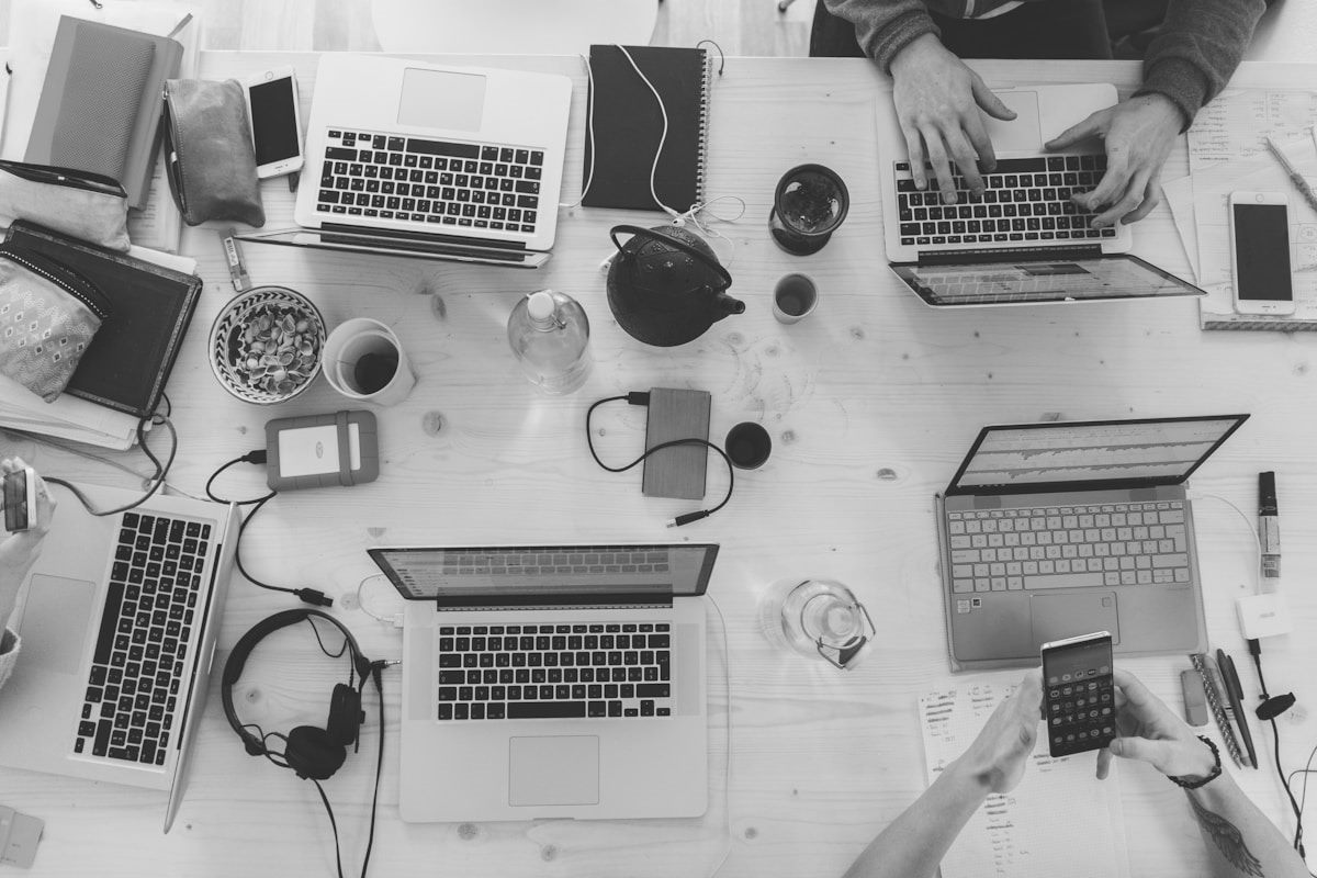Teams collaborating on a shared workspace